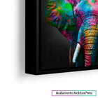 Quadro Decorativo Elefante Colorido 100x76 Cm | Com Moldura P